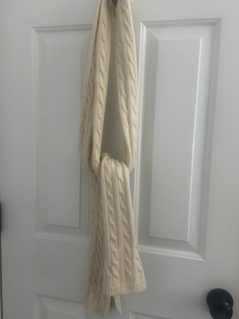 Ralph Lauren Cream Cable Knit Scarf